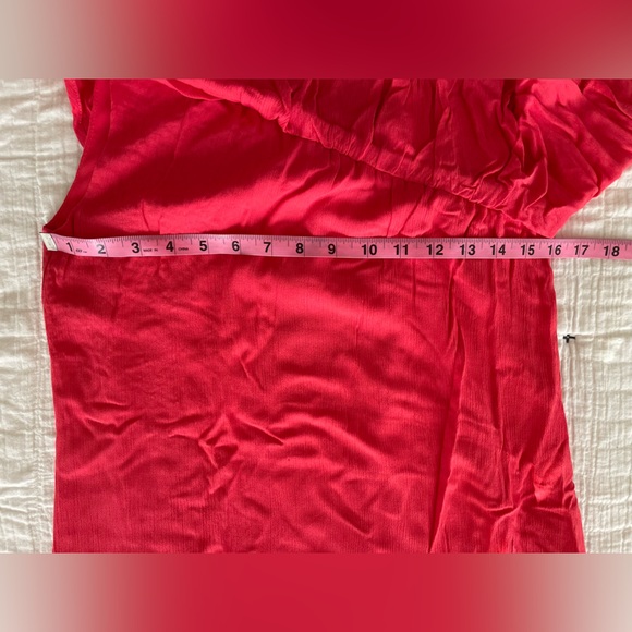 WAYF One Shoulder Asymmetrical Ruffled Mini Dress in Coral Pink Size XS NWT - Picture 5 of 6